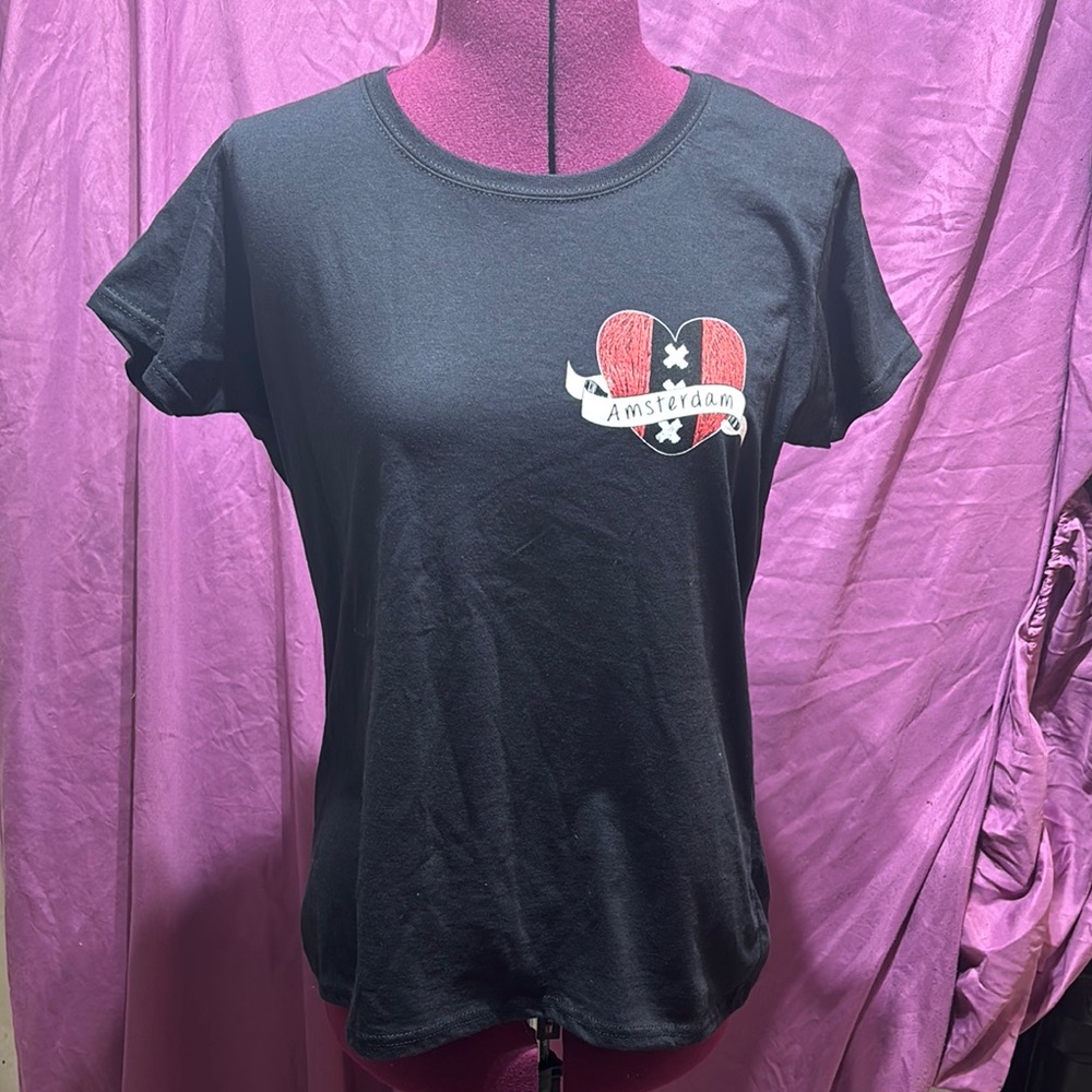 Amsterdam Heart Black T-Shirt